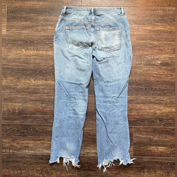 Free People We The Free Button Fly Distressed Jeans Pants  size 27 - Picture 4 of 7